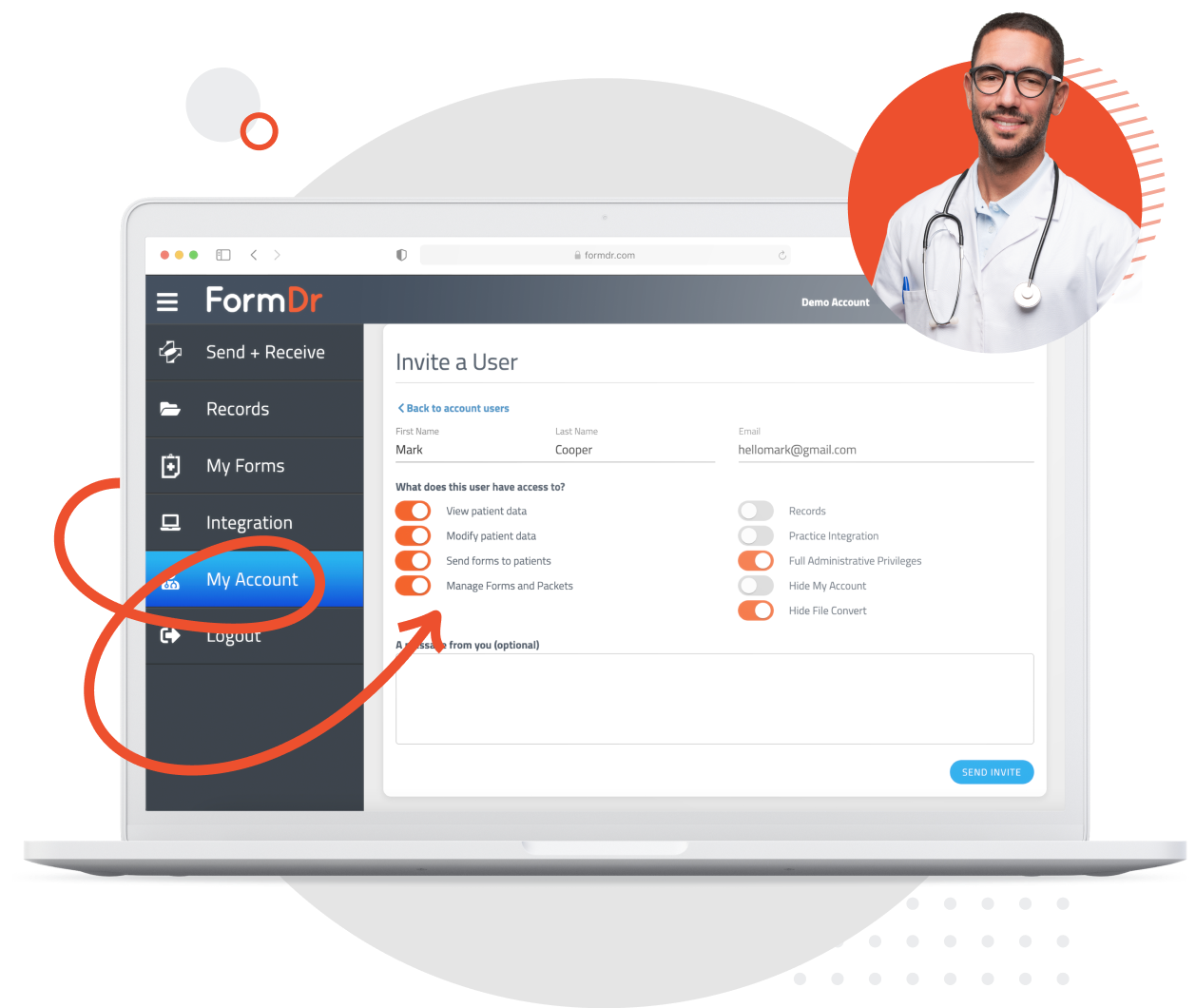 Administrator accessing patient submissions across multiple teams