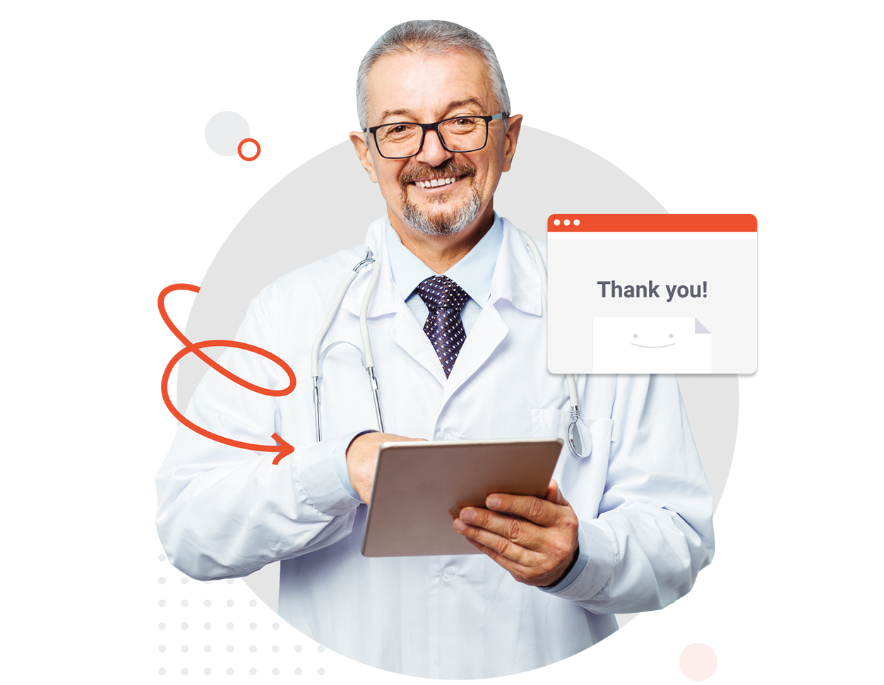 Patient redirected to a payment or scheduling page after form submission