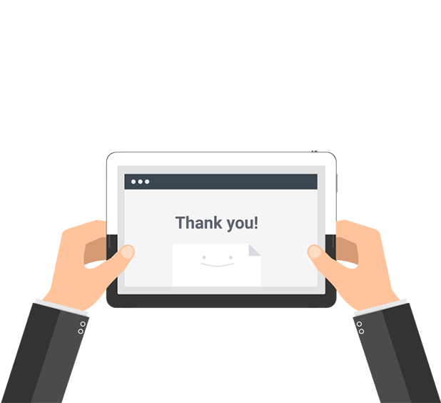 Custom thank you page shown after a patient submits HIPAA compliant forms