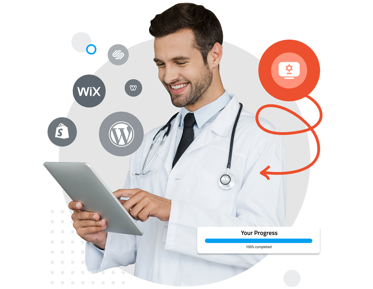 Embed code snippet for adding a patient form to a website
