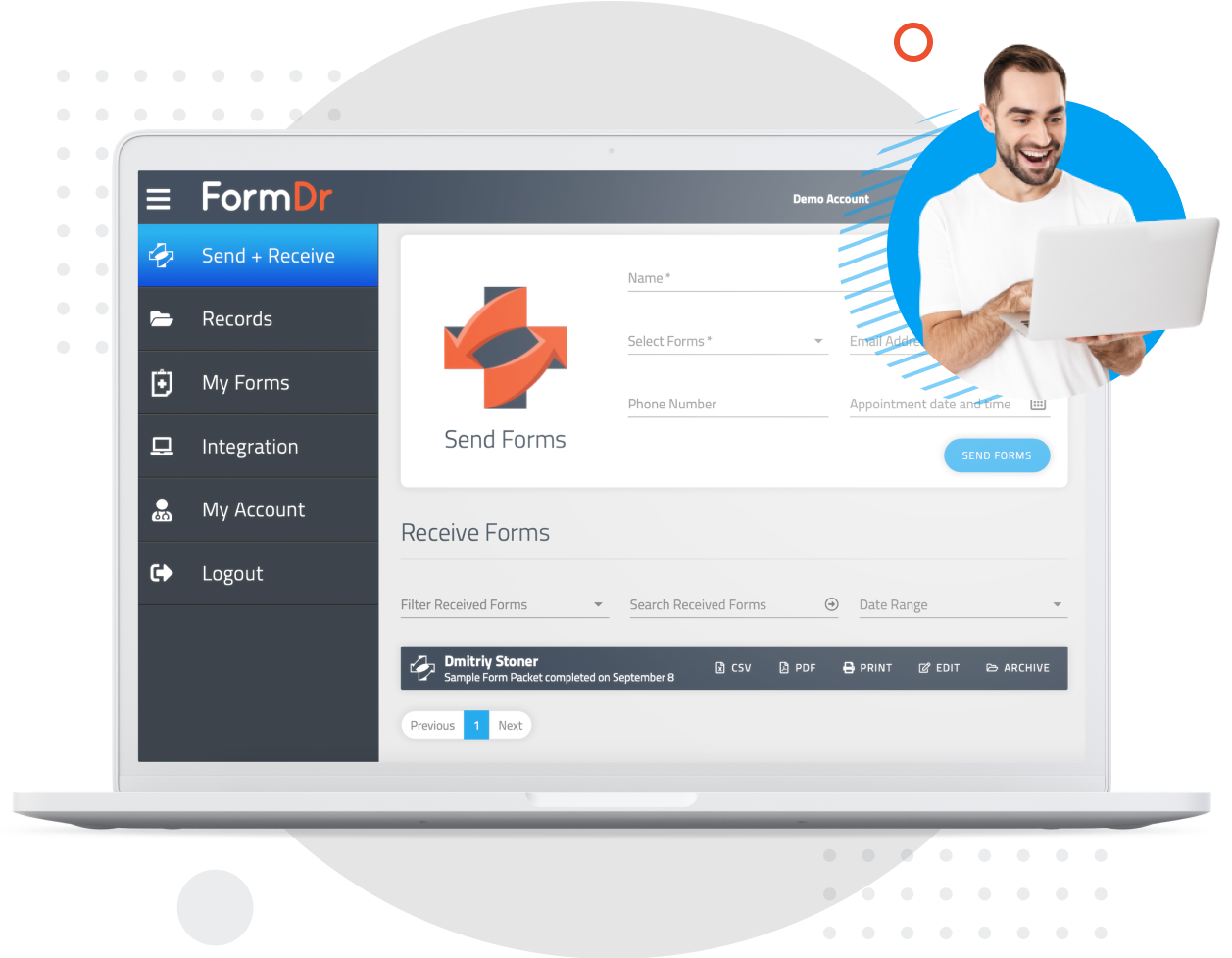 HIPAA compliant online forms with physical, technical, and administrative safeguards