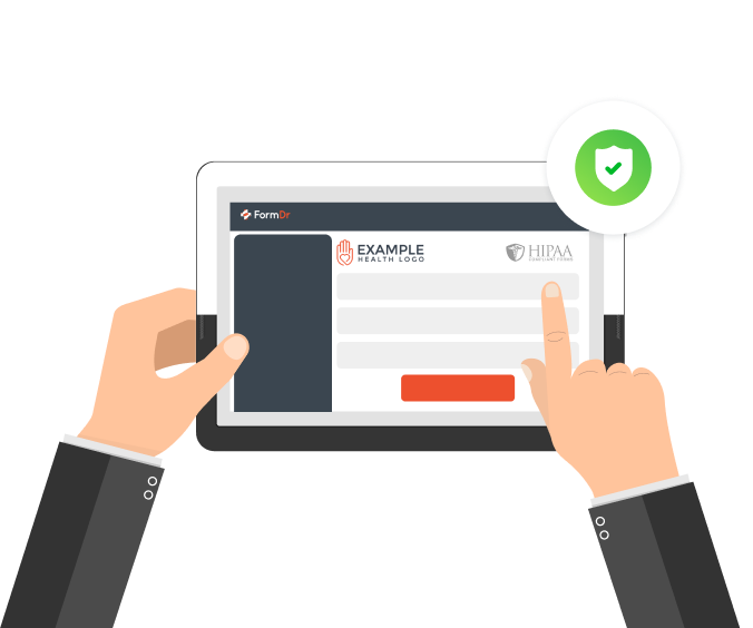 Encrypted HIPAA compliant patient forms protecting patient data