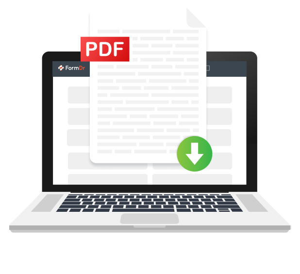 Patient form submission exported as a PDF file