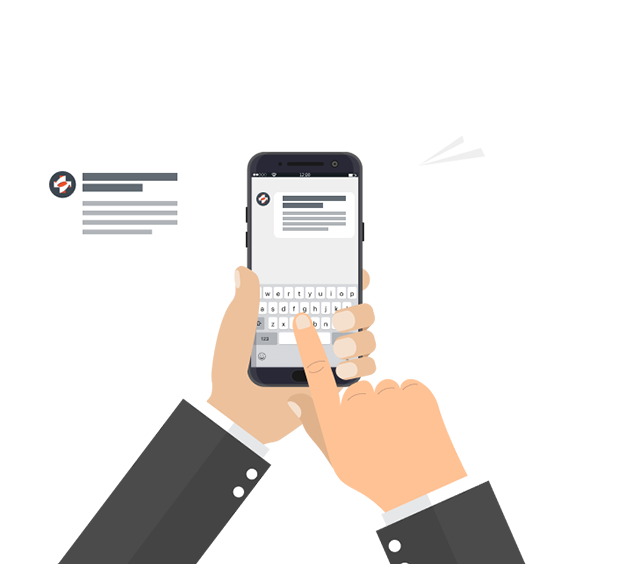 Patient receiving a HIPAA compliant form link by text message