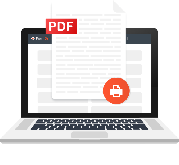 Printing a completed HIPAA compliant online form submission