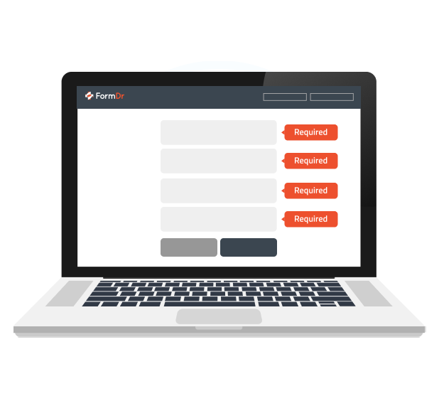Required form fields preventing submission of an incomplete patient form
