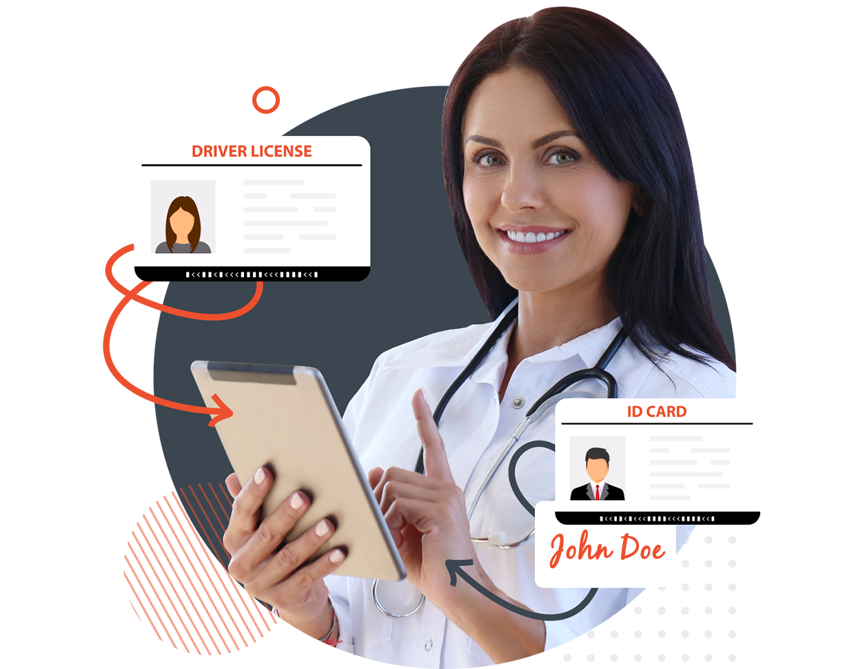 Card photo exported to a patient's chart in an EHR