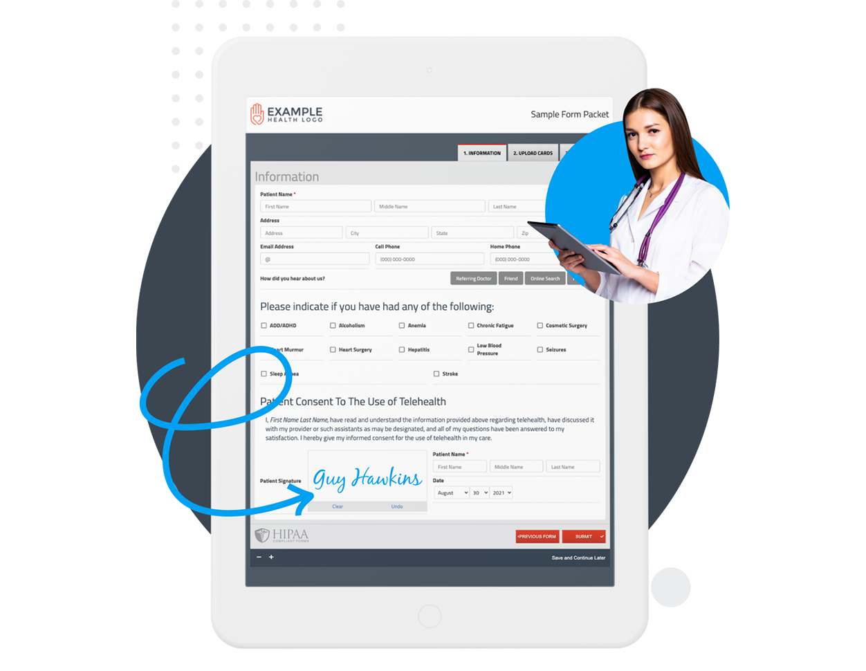 E-signed consent form exported as a signed PDF