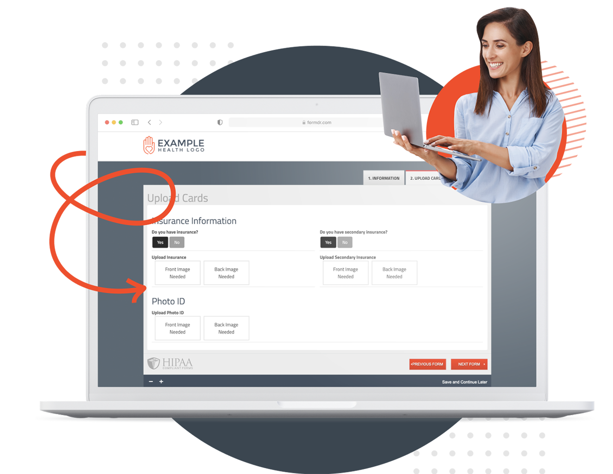 Uploaded patient files attached to a form submission