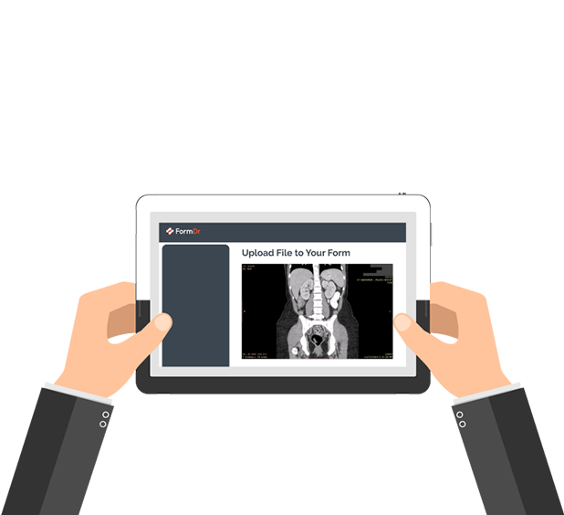 Patient uploading a file attachment to a HIPAA compliant form