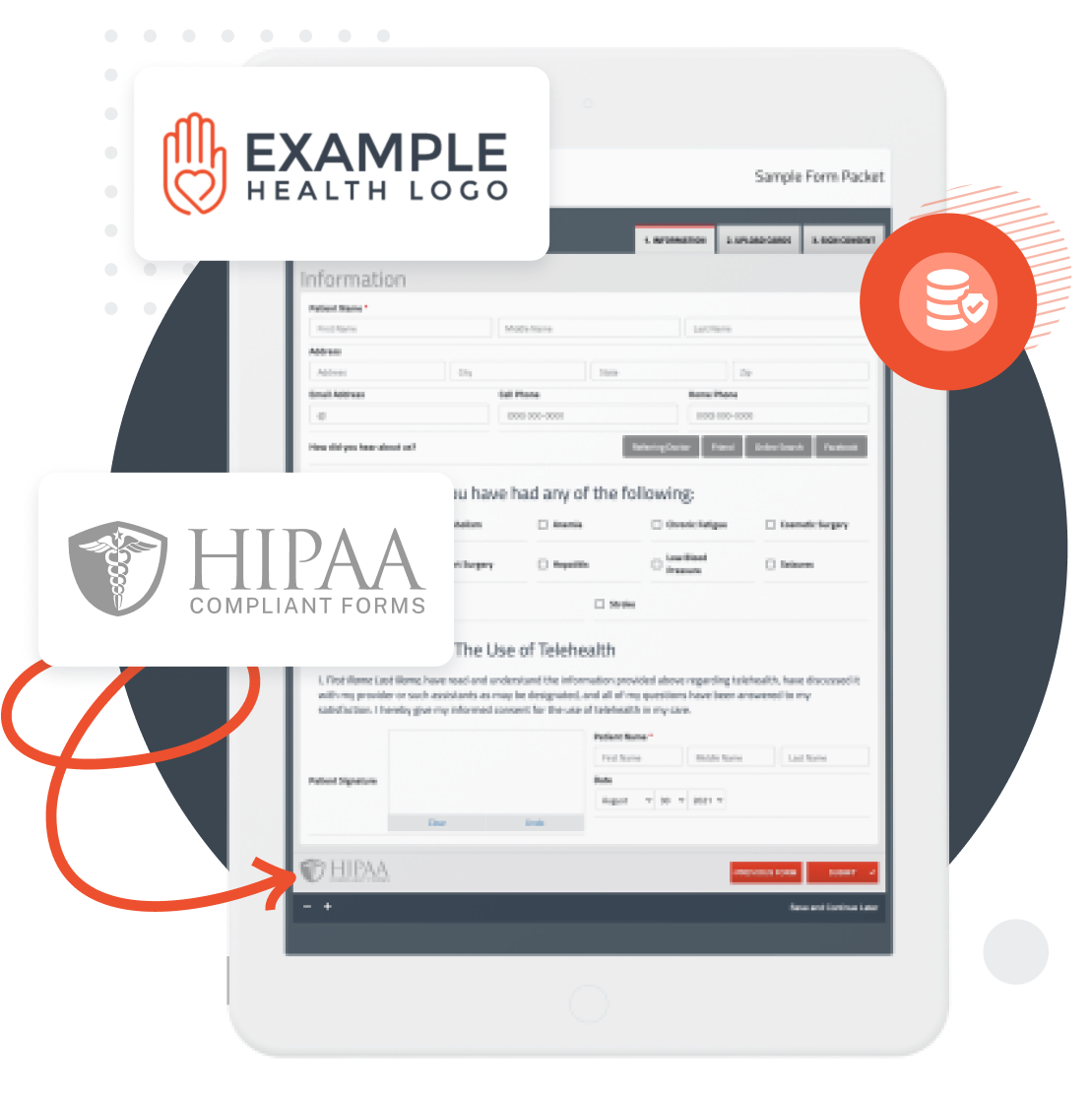 PHI stored on a dedicated server with encryption in transit and at rest