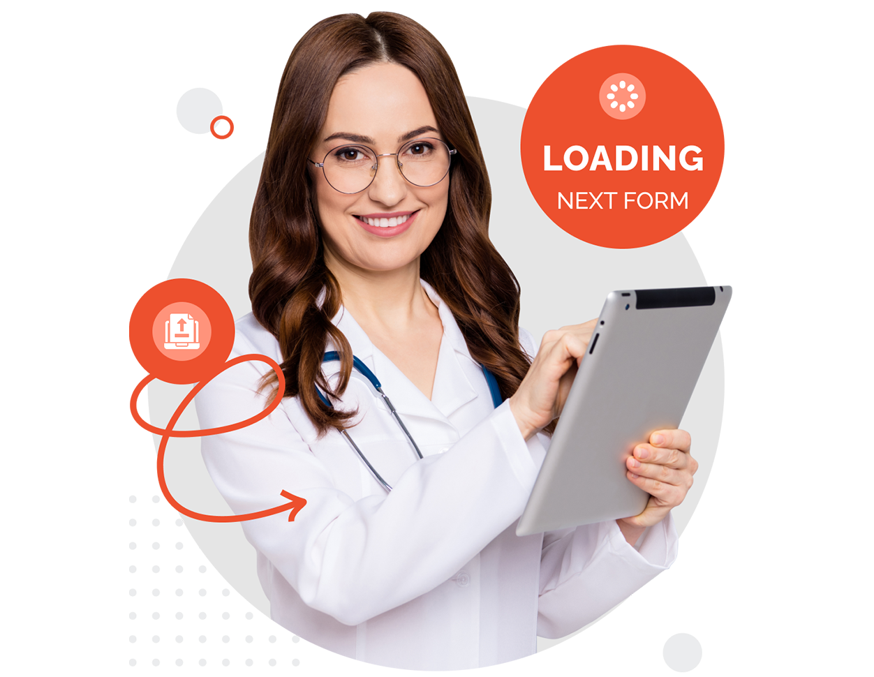 Patient signing a consent form on a tablet instead of paper