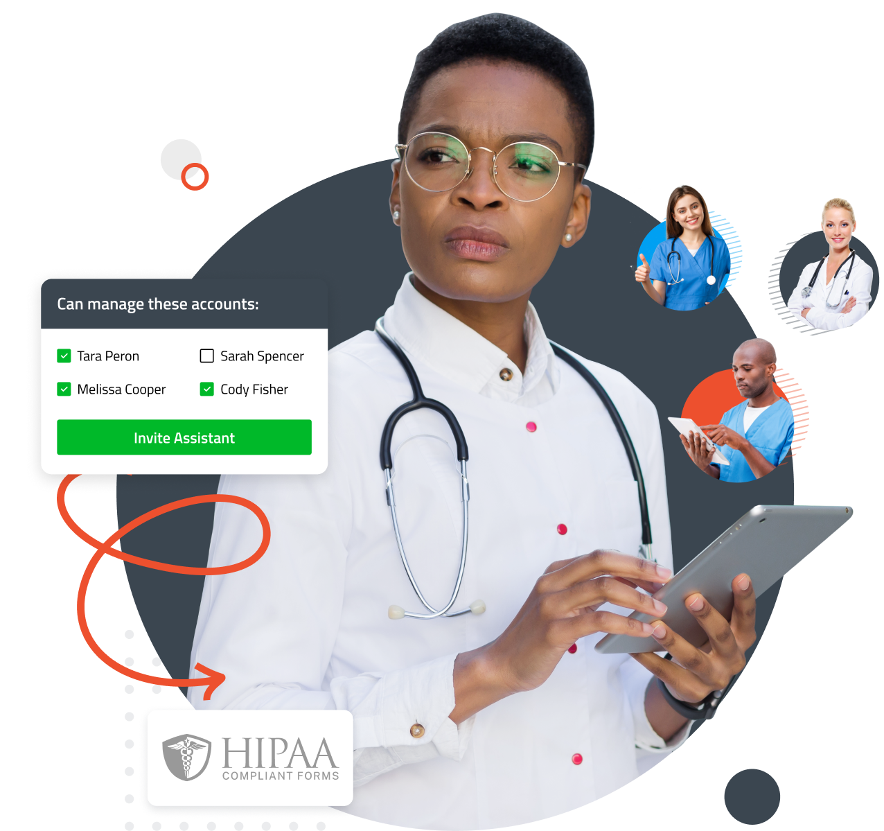 Audit trail recording which staff users viewed, edited, and downloaded a patient form