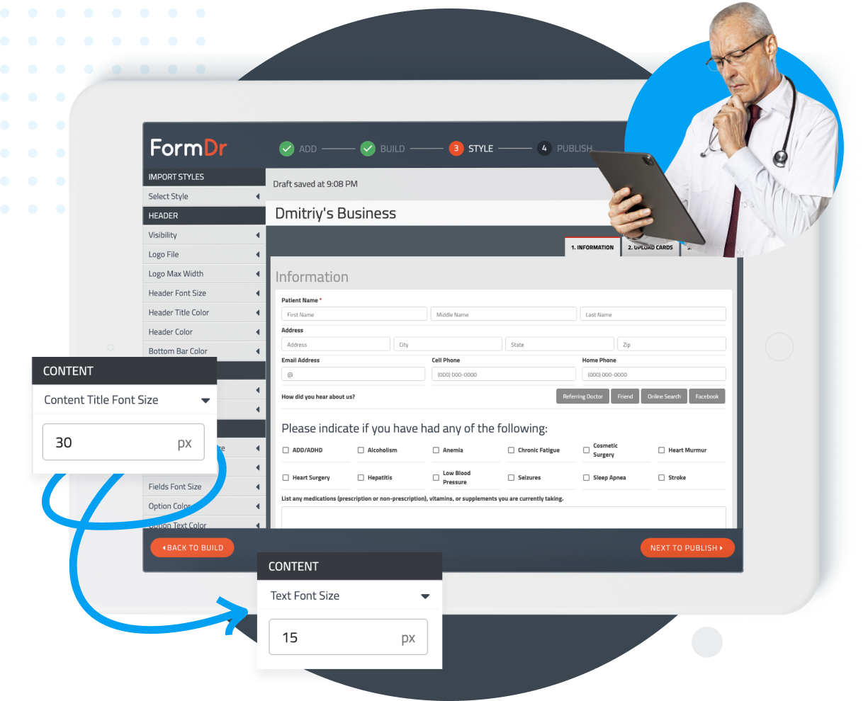 Generating a PDF file from a patient form submission or full packet