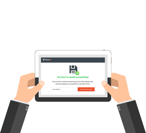 Patient saving progress on an incomplete HIPAA compliant form submission