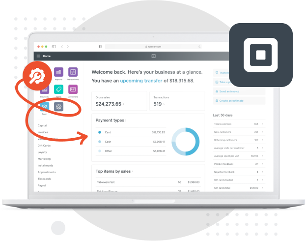 Square dashboard reporting tools monitoring practice payments and collections