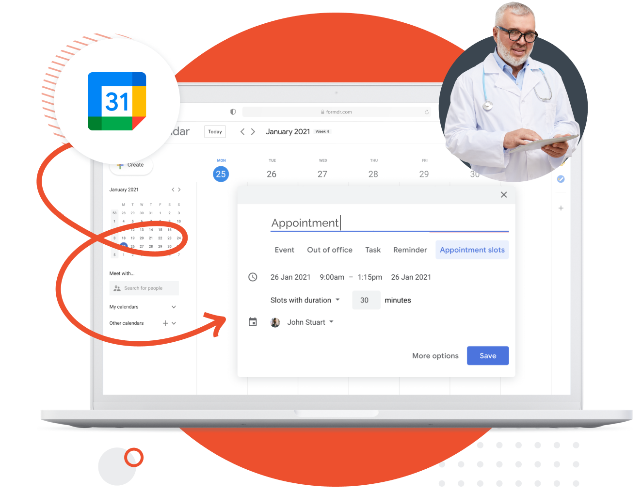 HIPAA compliant appointment scheduling with PHI encrypted in transit and at rest