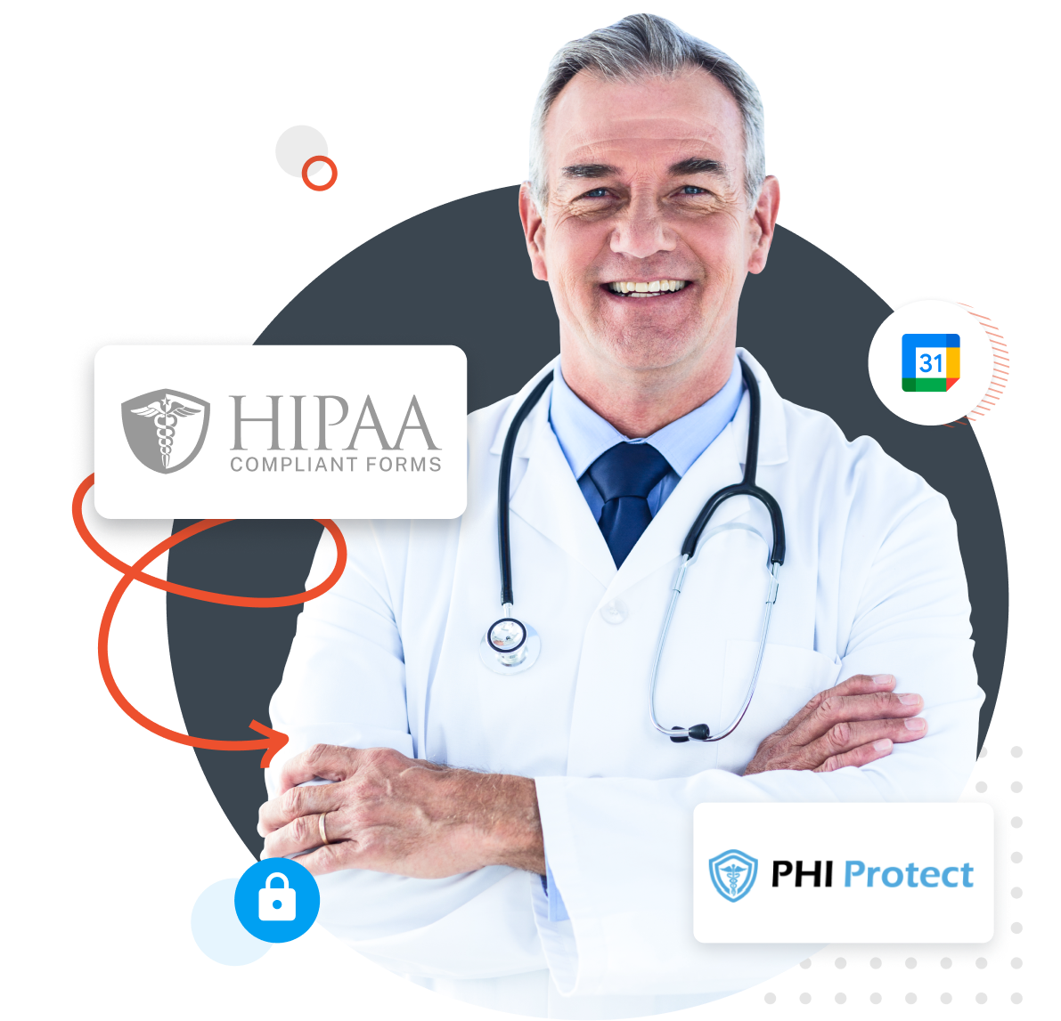HIPAA compliant appointment scheduling with PHI encrypted in transit and at rest