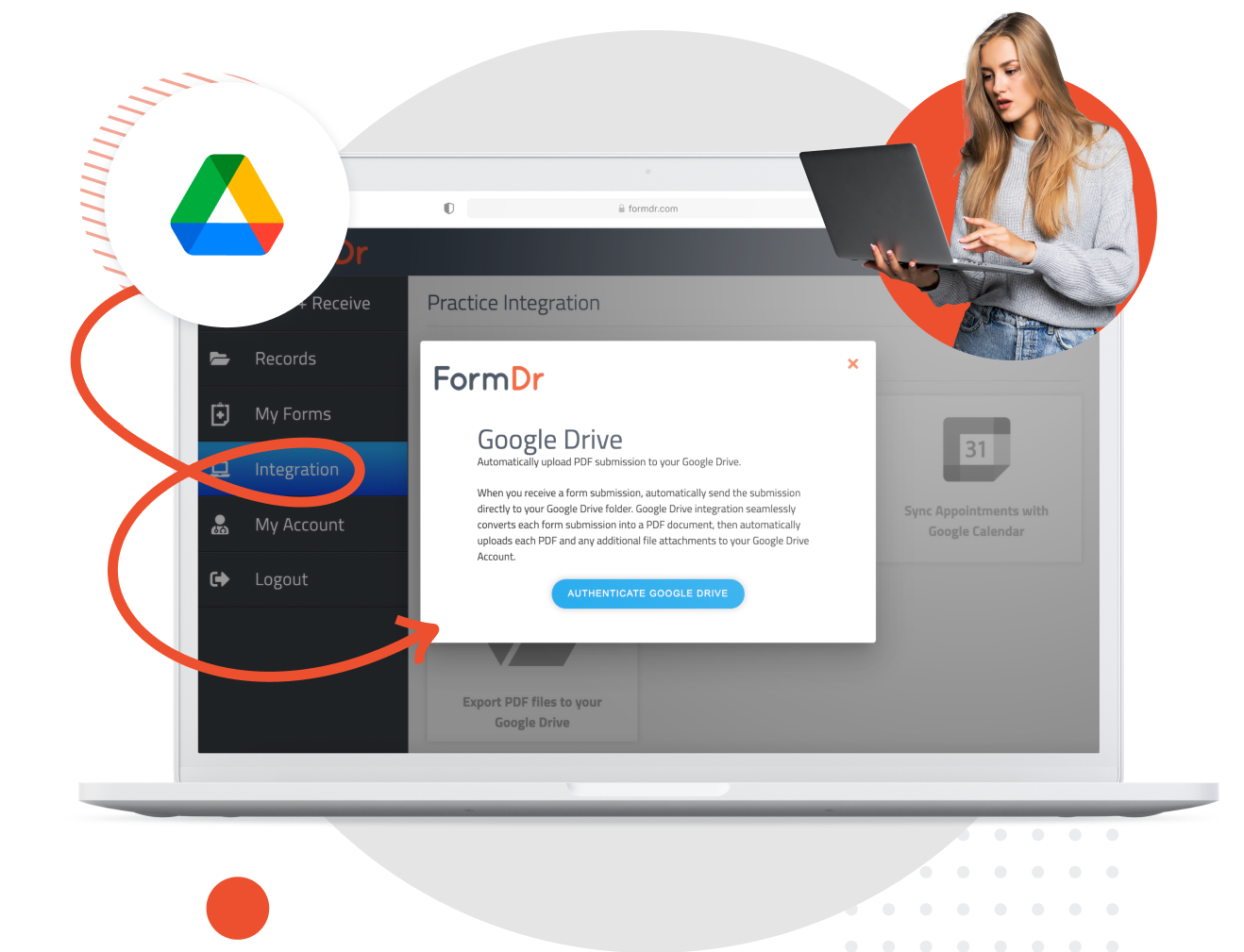 Original and revised PDF versions of a patient submission in Google Drive