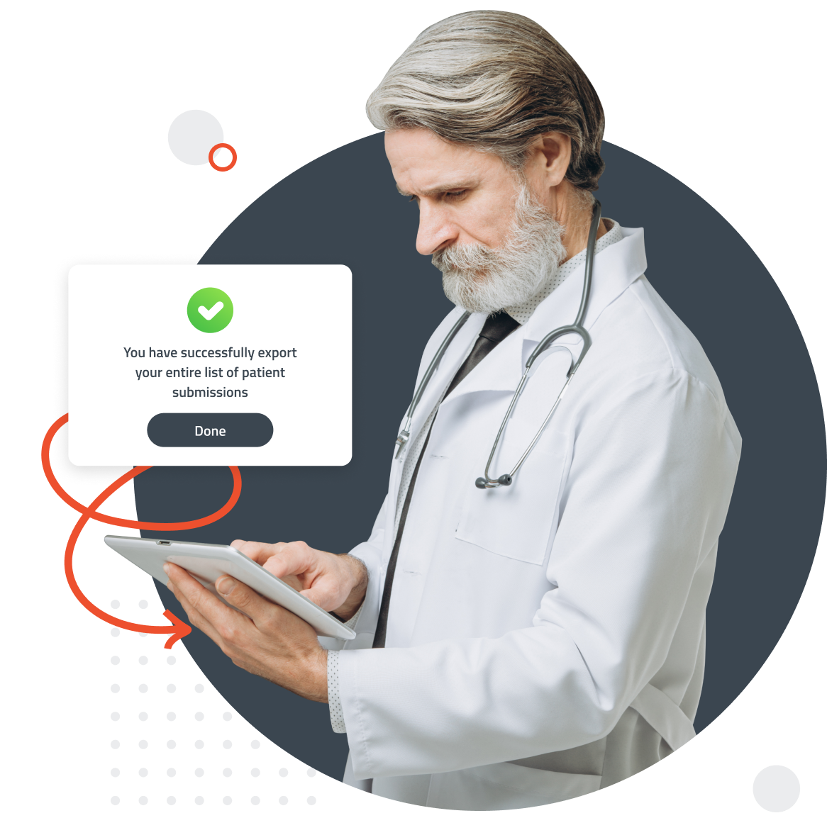 Patient form submission uploaded as a PDF to a Google Drive folder