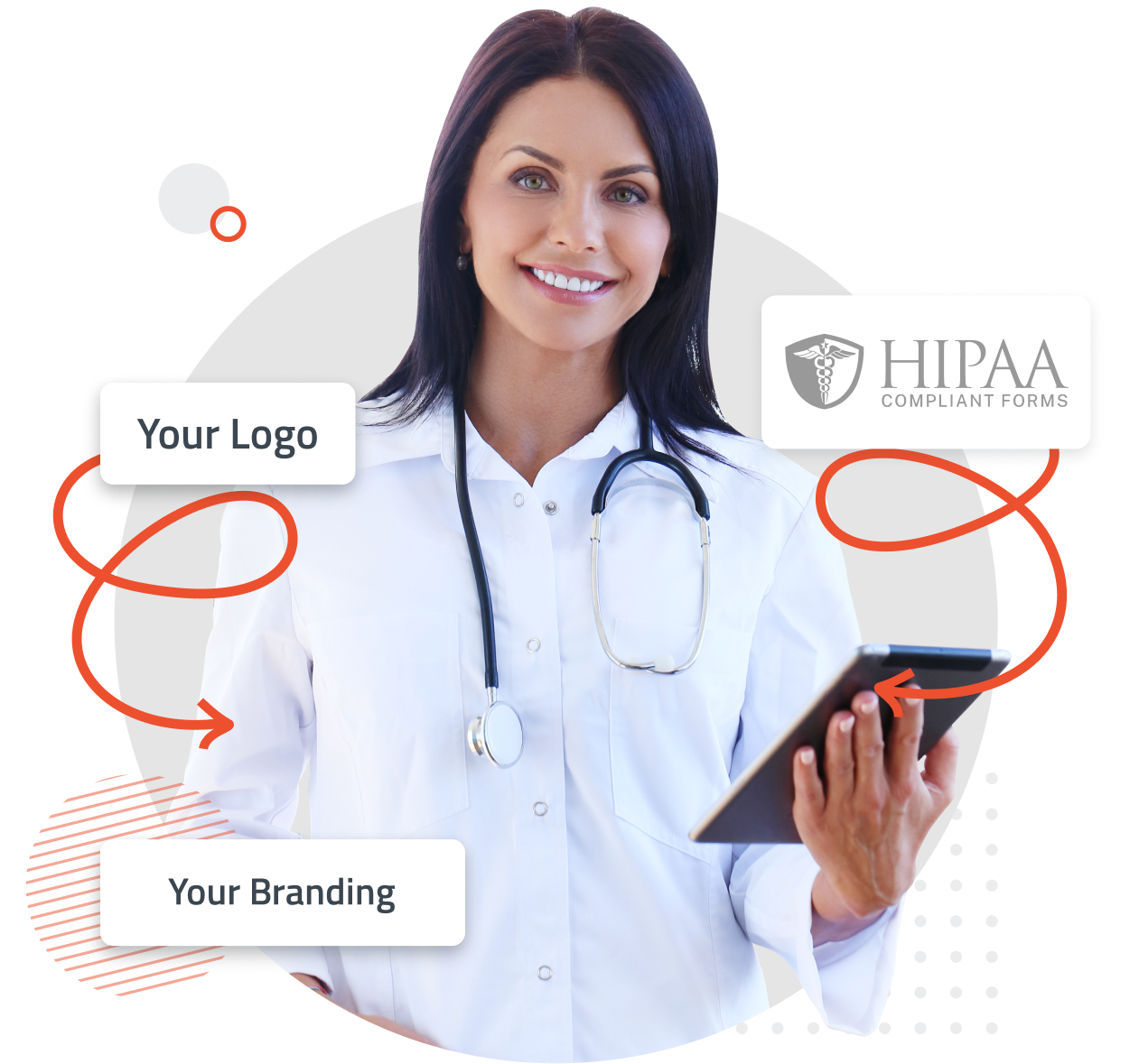 Branded administrative view and patient email notifications in a white labeled account