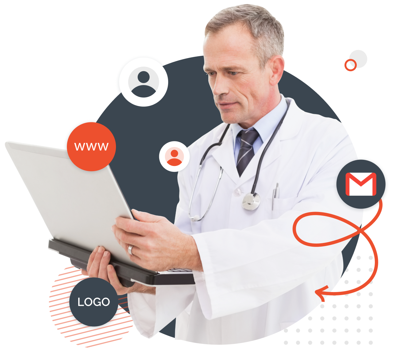 Patient form hosted on a practice's own branded domain