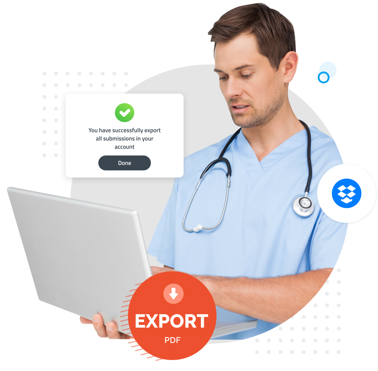Bulk exporting all patient form submissions as PDFs to Dropbox