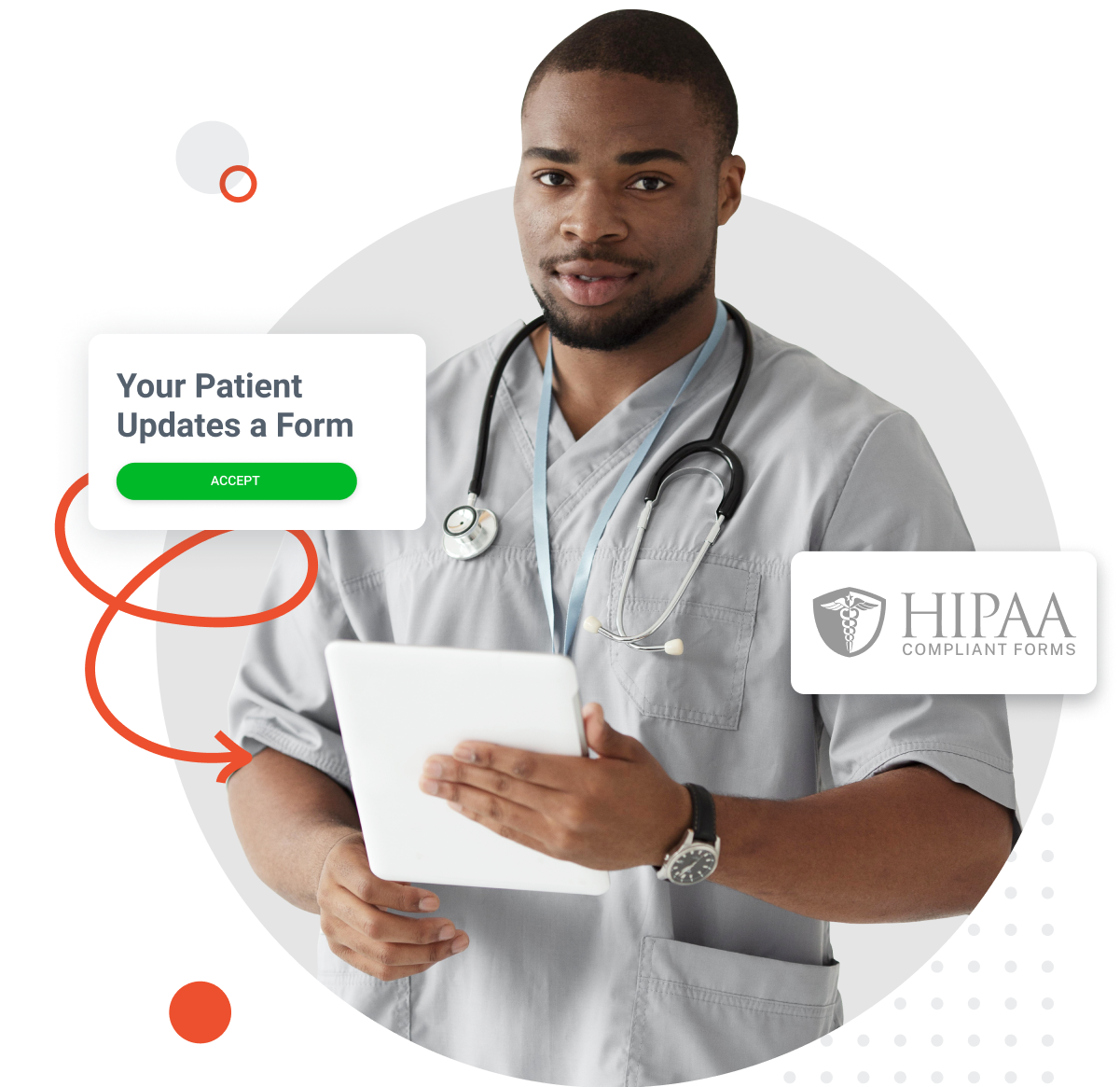 Returning patient updating a pre-filled intake form instead of starting over