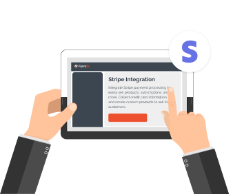 Stripe payment processing widget collecting payments on a patient form