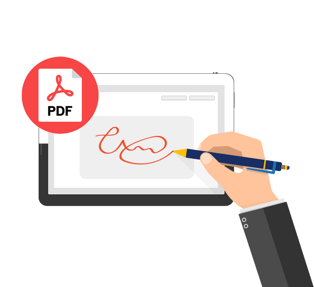 Patient e-signing a HIPAA compliant document online