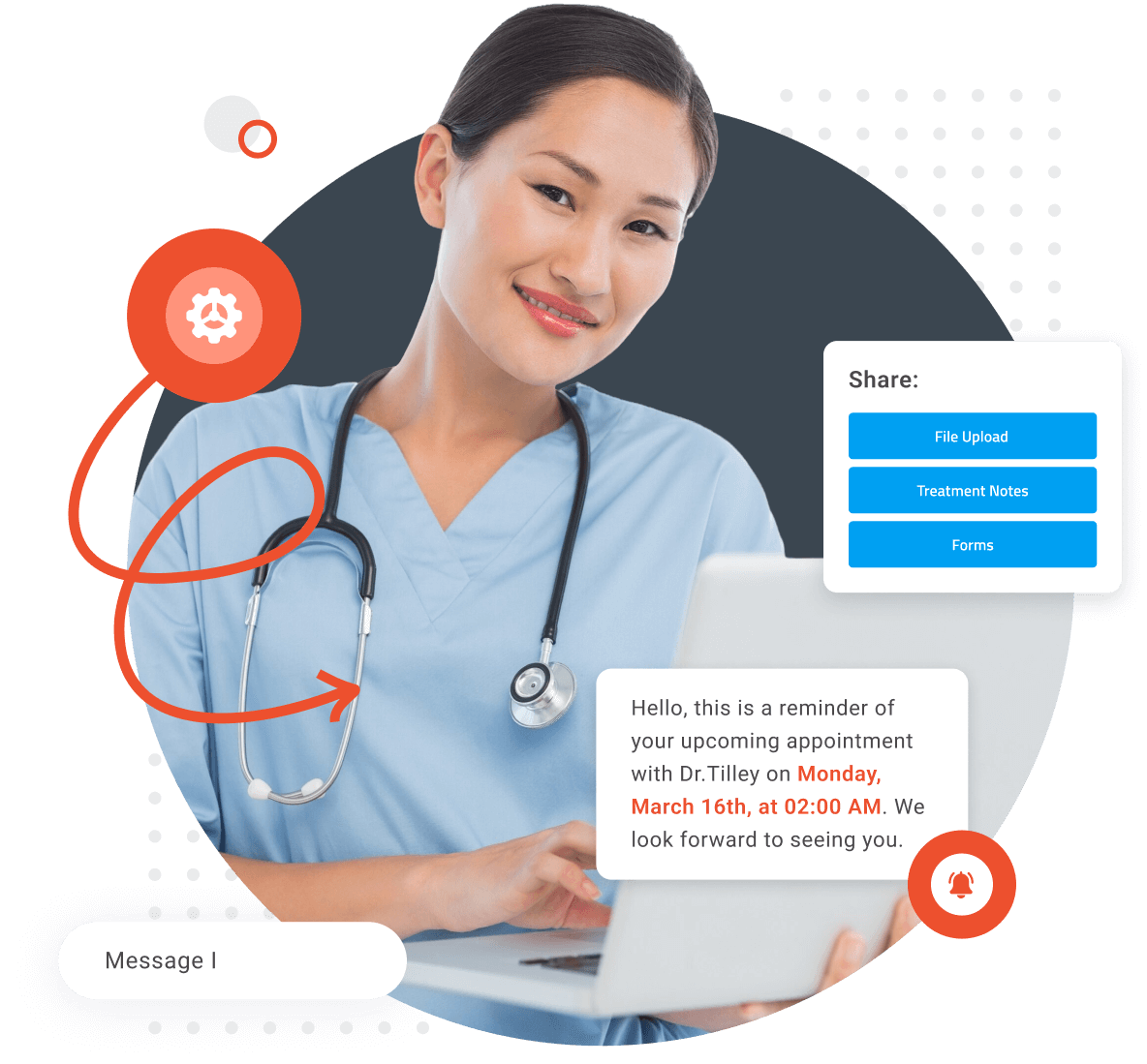 Two-way text conversation confirming a patient appointment