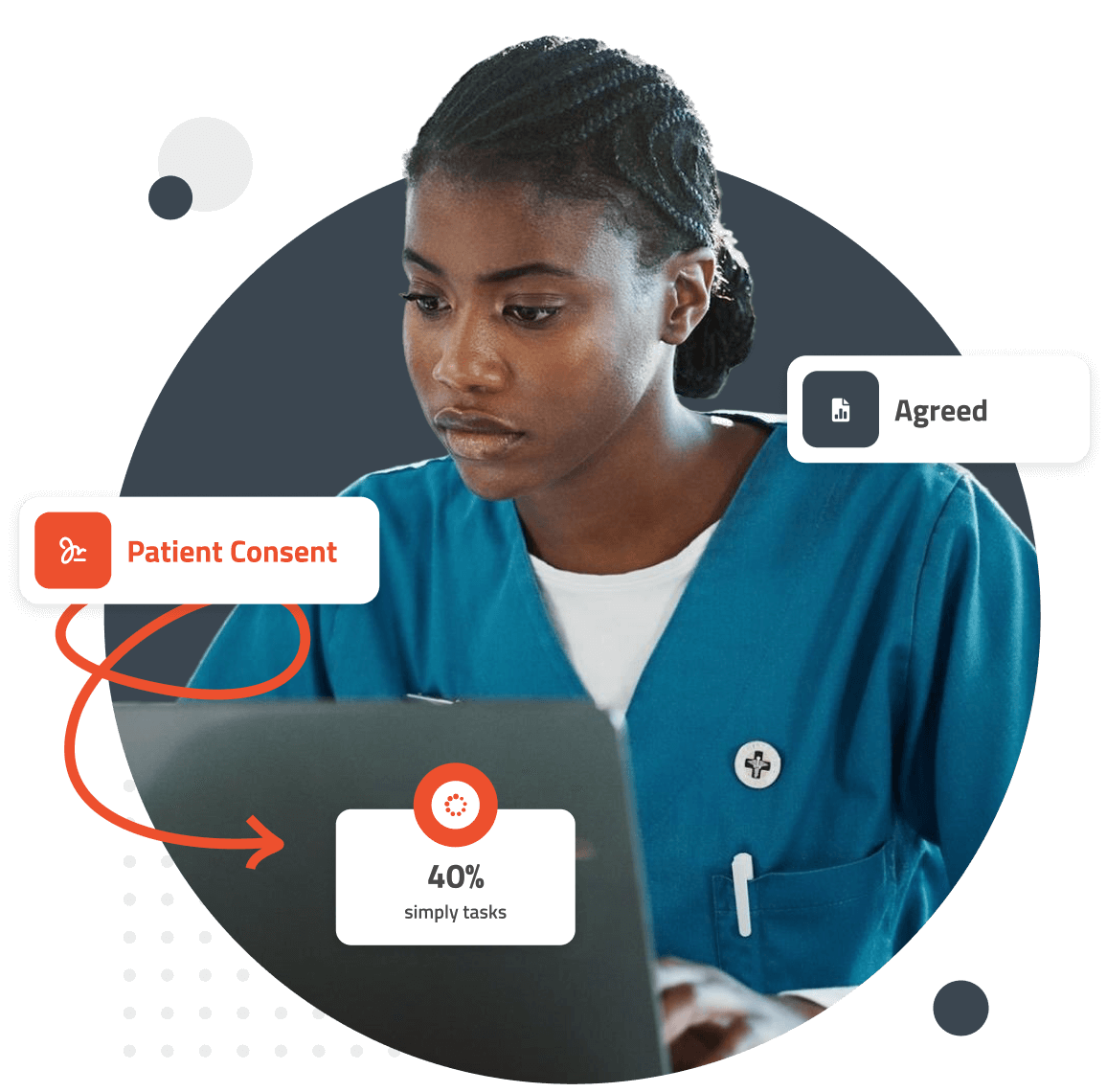 Patient data protected inside an automated workflow