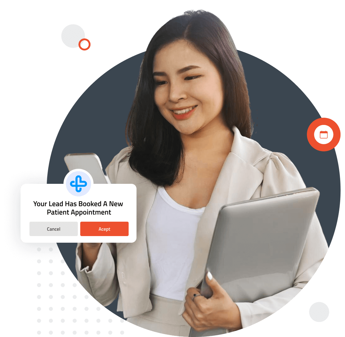 Custom pipeline stages tracking patient status through inquiry, treatment request, and insurance verification