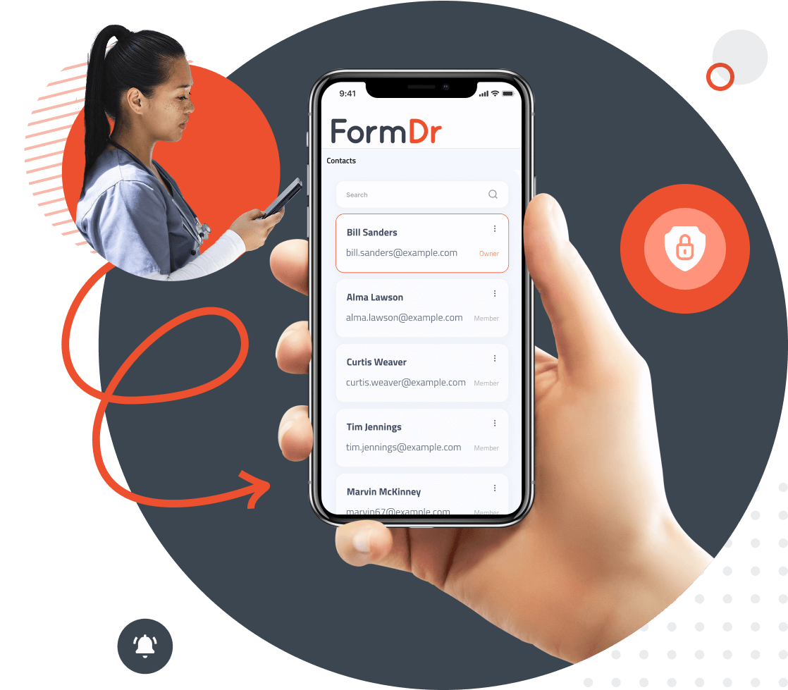 Encrypted patient data and access controls in a HIPAA compliant healthcare CRM