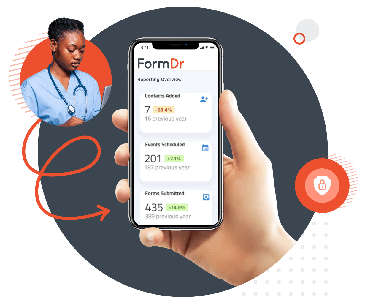 Patient form submission report filtered to identify follow-up needs