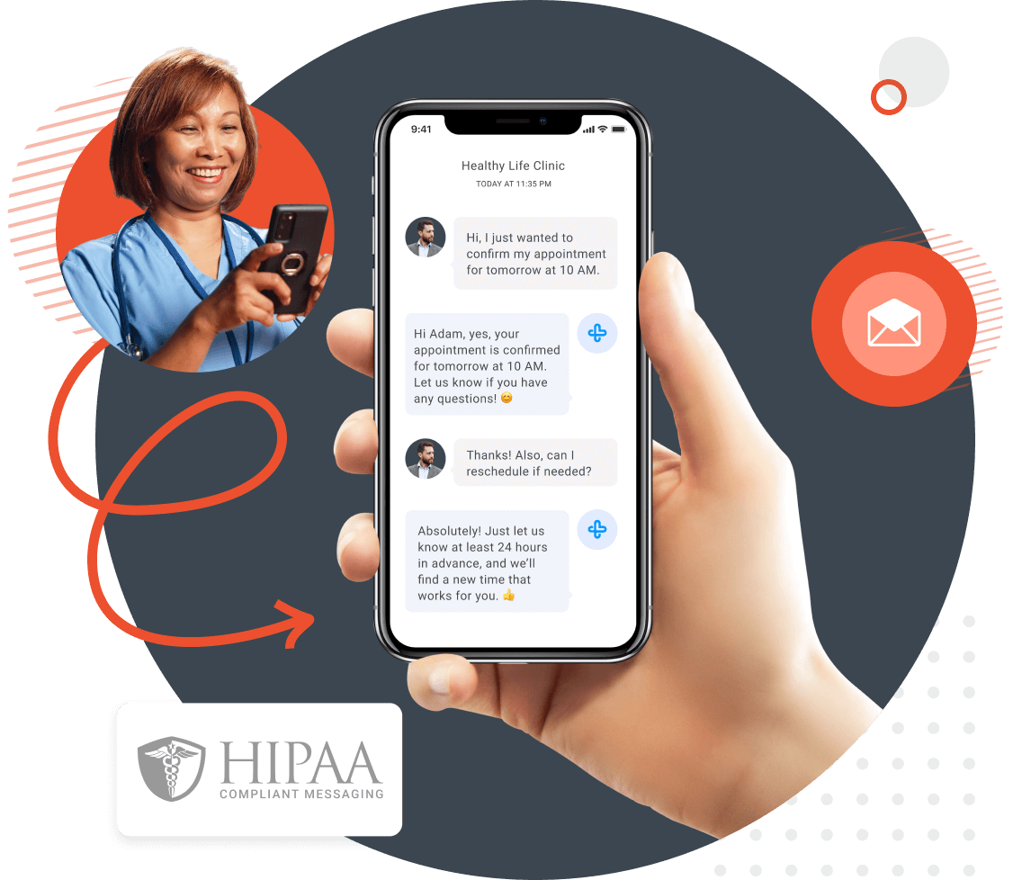 Secure two-way messaging inbox for a practice